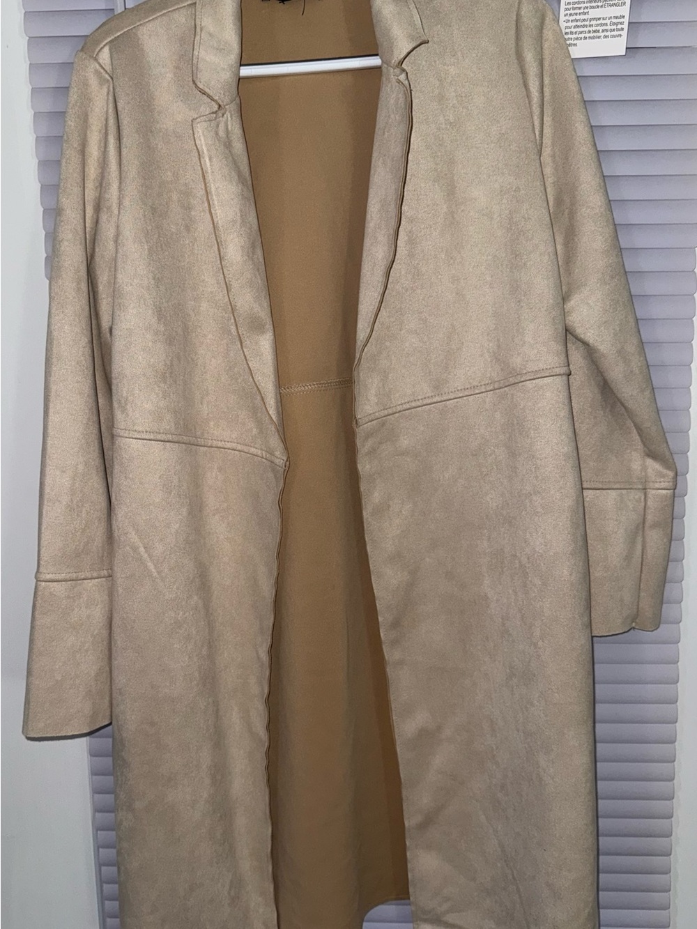Premise Beige Open-Front Long Trench Coat